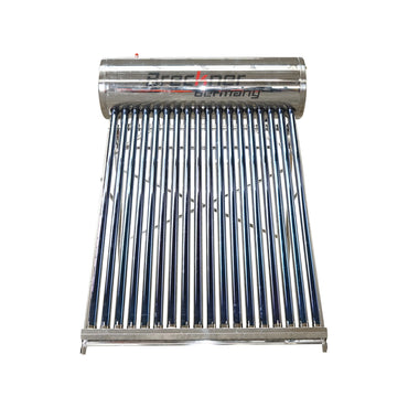 Unpressurized stainless steel solar panel with 18 tubes for hot water, 180L boiler, 1690x490x490mm Breckner Germany