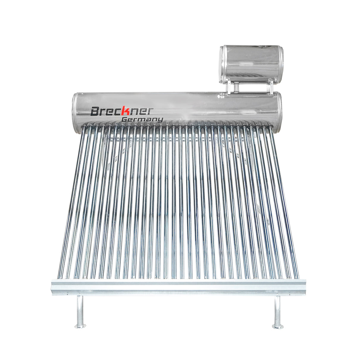 Unpressurized stainless steel solar panel with 30 tubes for hot water, 210L boiler, 2020x2200x1820mm Breckner Germany