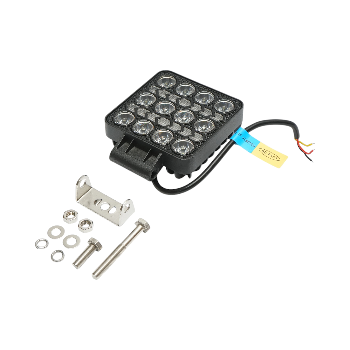 Square LED projector with DRL 9-80V, 36W, white-yellow, aluminum housing IP67 Breckner Germany