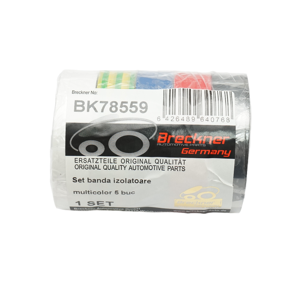 Set of 5 multicolored insulating tapes 18mmx20m PVC Breckner Germany