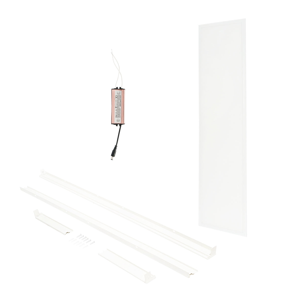 Slim LED panel 48W, 220V, IP20, 6500K, 1200x300mm with applied mounting frame Breckner Germany