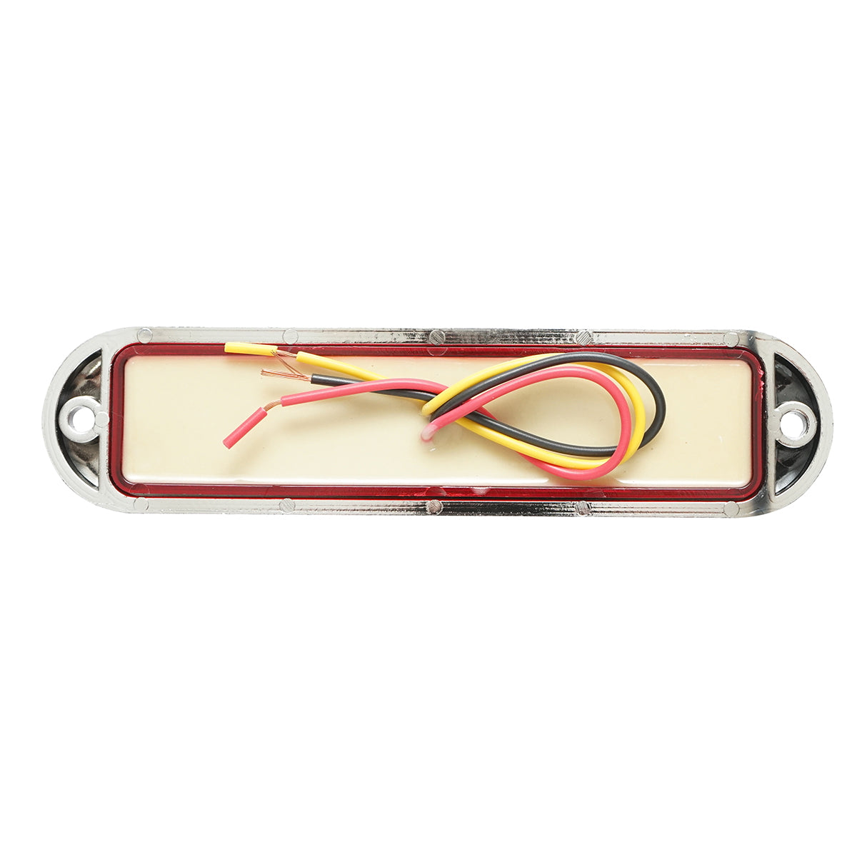 LED side marker lamp 12-24V, red 4 functions 155x37mm, chrome frame Breckner Germany