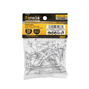 Aluminum pop rivets 3.2x6.4mm 50 pcs Hoteche