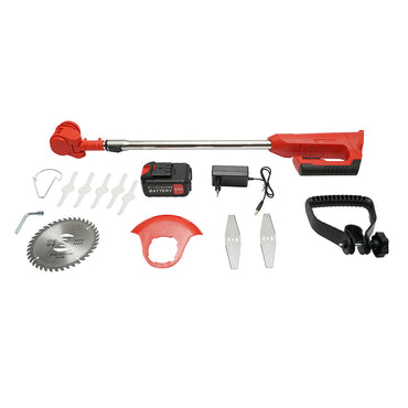 Electric brush cutter 850W extendable, lithium battery 21V/3000 mAh, speed 18000 rpm accessories included