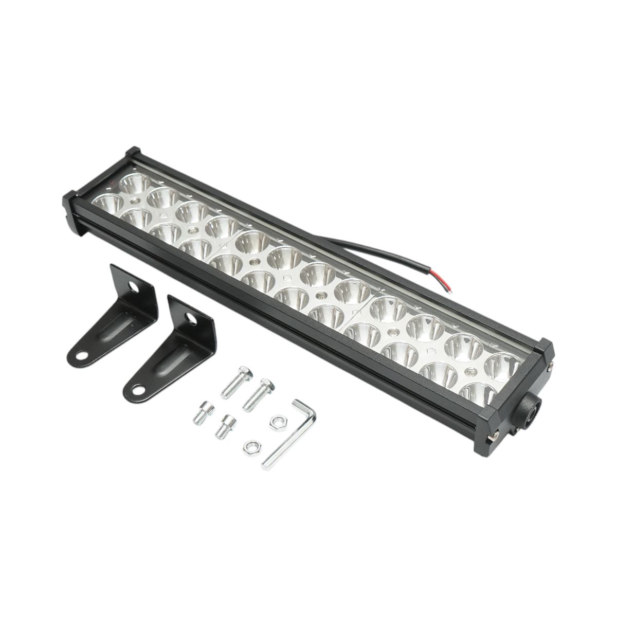 LED bar light 12-24V, 72W, 24 LEDs with mounting accessories 320x63x37mm
