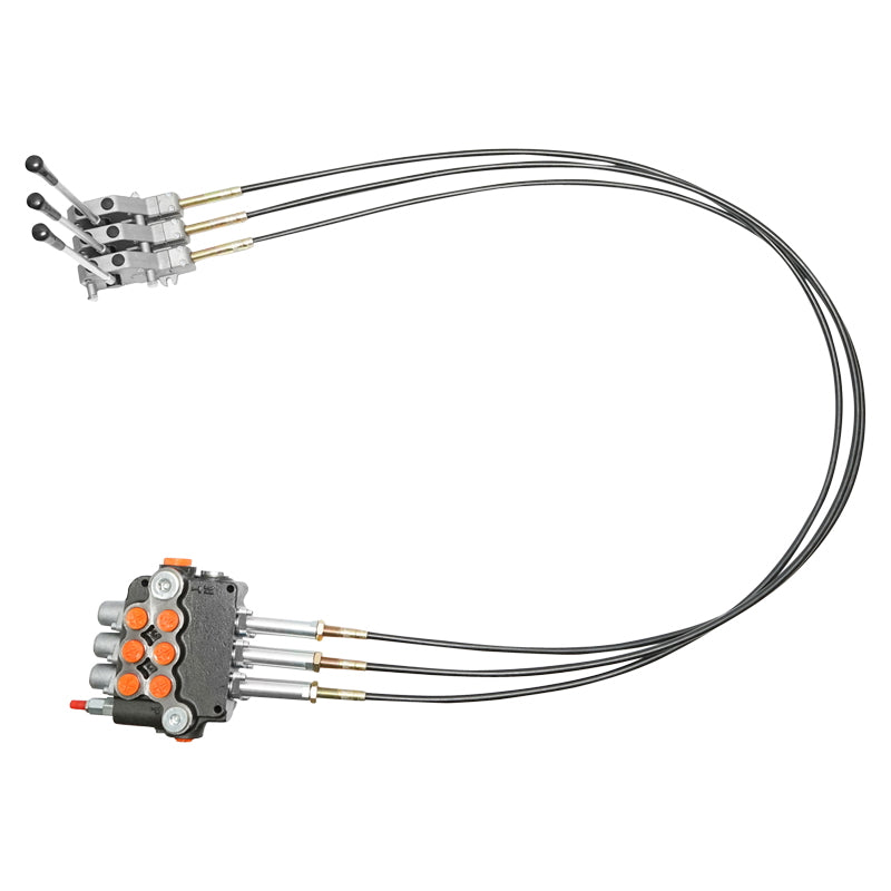 Hydraulic distributor with 3 levers, cable length 2m pressure 250 bar flow 80L/min Breckner Germany