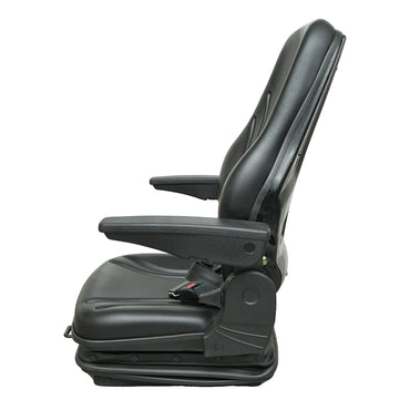 Universal adjustable chair for weight 50-130kg, armrests and backrest reclining 55-89° for tractor, agricultural machinery, industrial, forklift