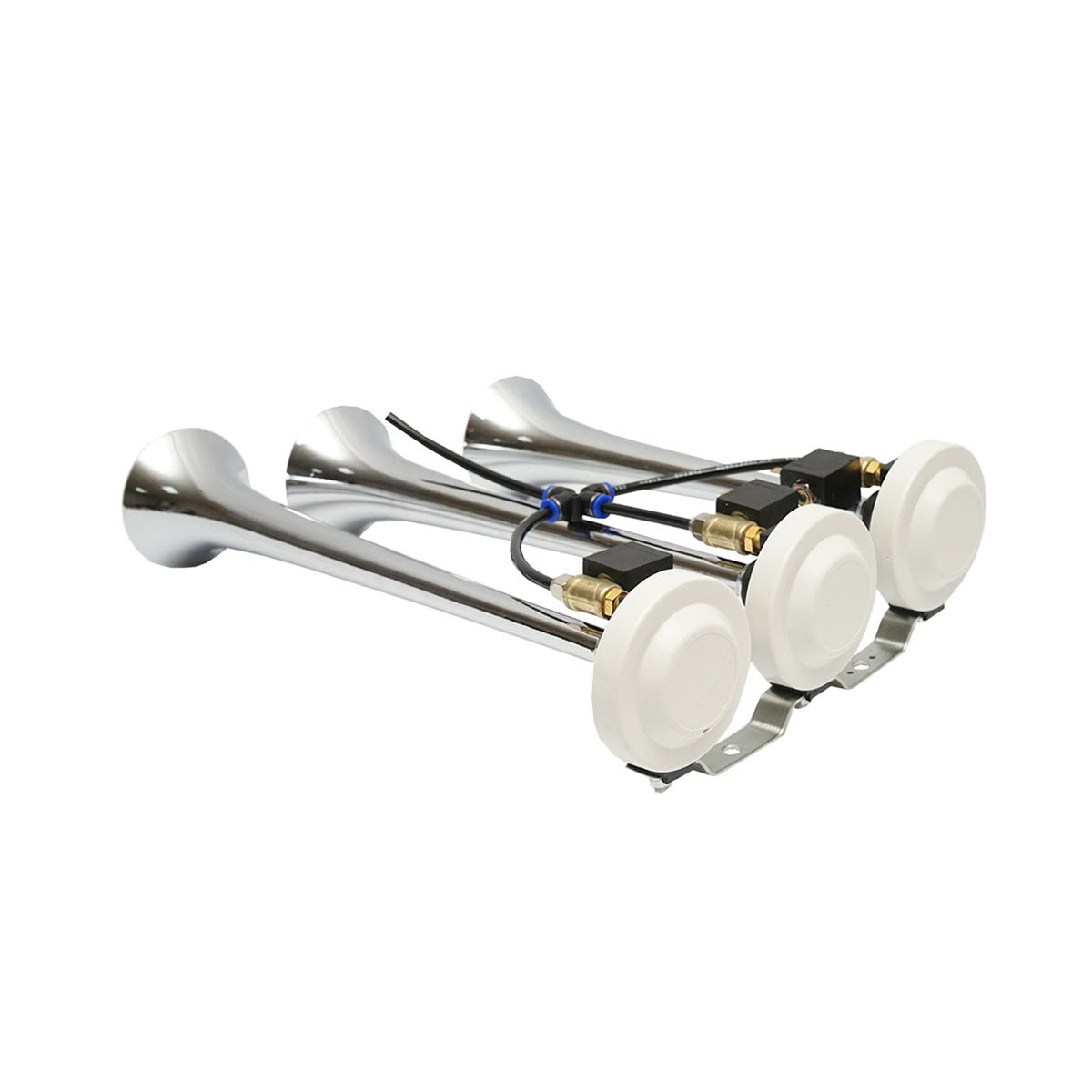 Horn 3 trumpets with solenoid valve 12/24V for air compressor Breckner Germany