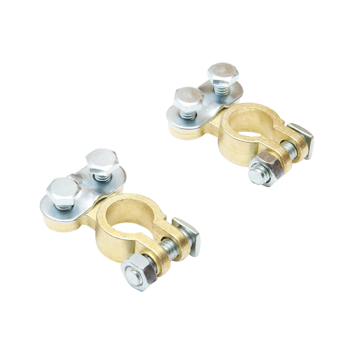Set of bronze battery terminals with screw fastening