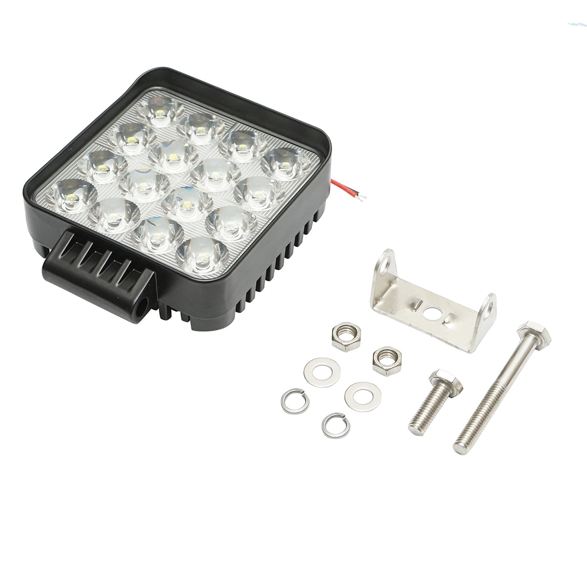 Combo square LED projector 12-80V, 42W aluminum housing 107x107x40mm