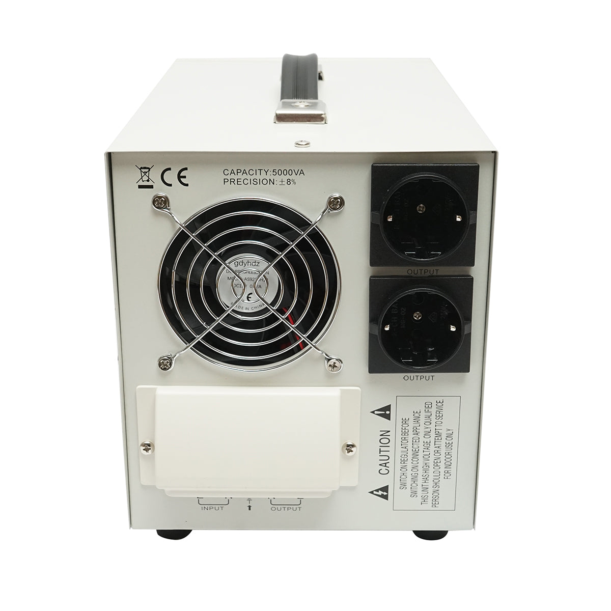 Automatic single-phase voltage stabilizer with relay 5000VA/140-260V, 2 Schuko sockets 230V, LCD display Breckner Germany
