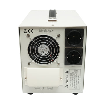 Automatic single-phase voltage stabilizer with relay 5000VA/140-260V, 2 Schuko sockets 230V, LCD display Breckner Germany