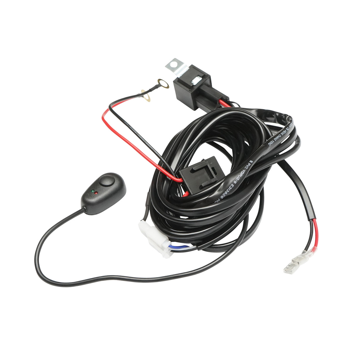 Wiring with relay button and fuse for DC 12V projectors