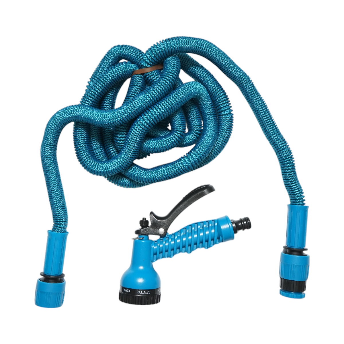 Expandable garden hose 2.5-7.5m with adjustable nozzle 7 modes, 3/4 adapter, quick coupling 1/2