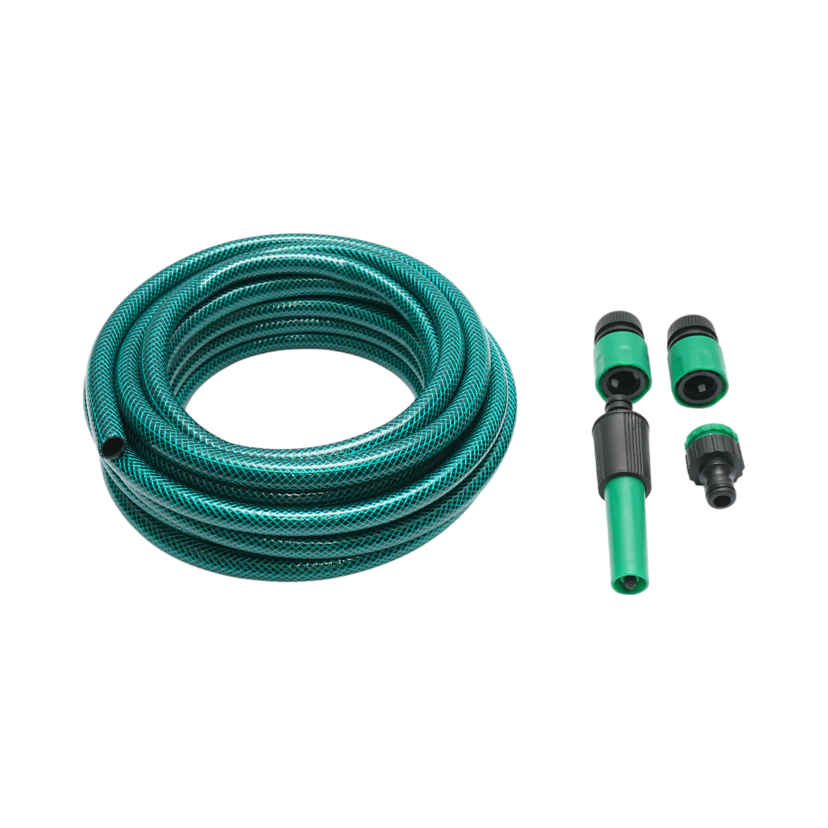 Garden hose reel 12mmx7.5m with 3/4-1/2 adapter, connectors, adjustable head 1/2