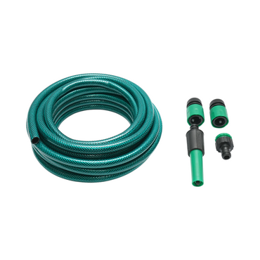 Garden hose reel 12mmx7.5m with 3/4-1/2 adapter, connectors, adjustable head 1/2