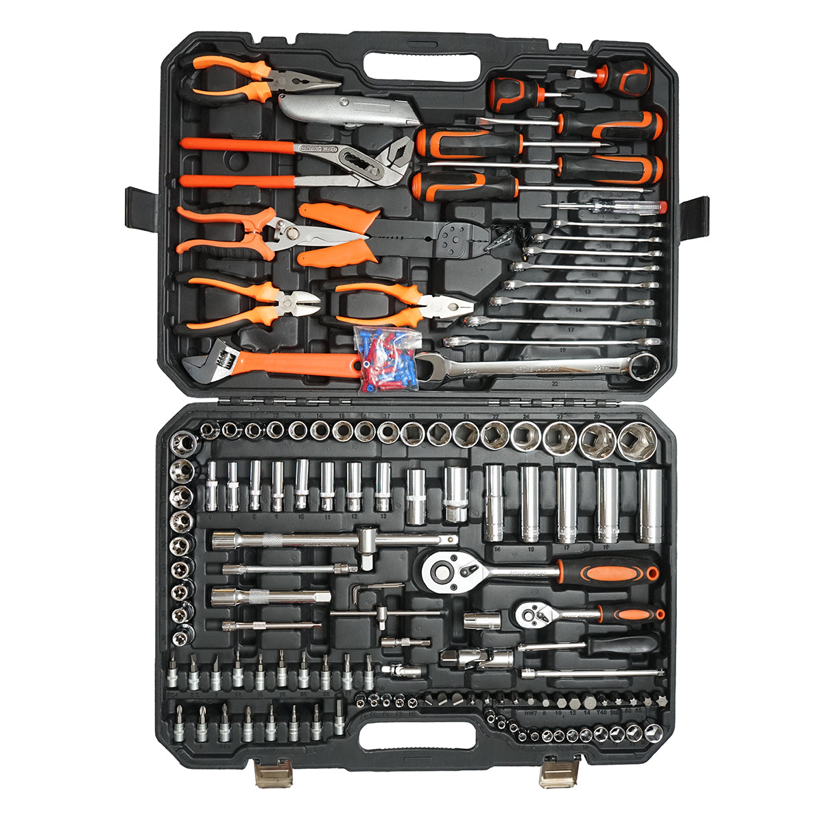 Socket wrench set, open-end wrenches, bits, torx with tools and equipment 160 pieces Breckner Germany