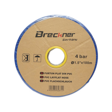 Flat water hose for irrigation made of PVC 1.5 toll length 100m, PN4 Breckner Germany