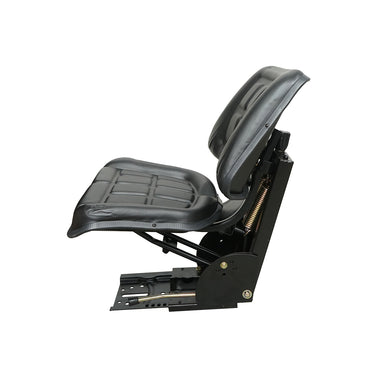 Universal black seat with triple adjustment and shock absorber for tractor U-445