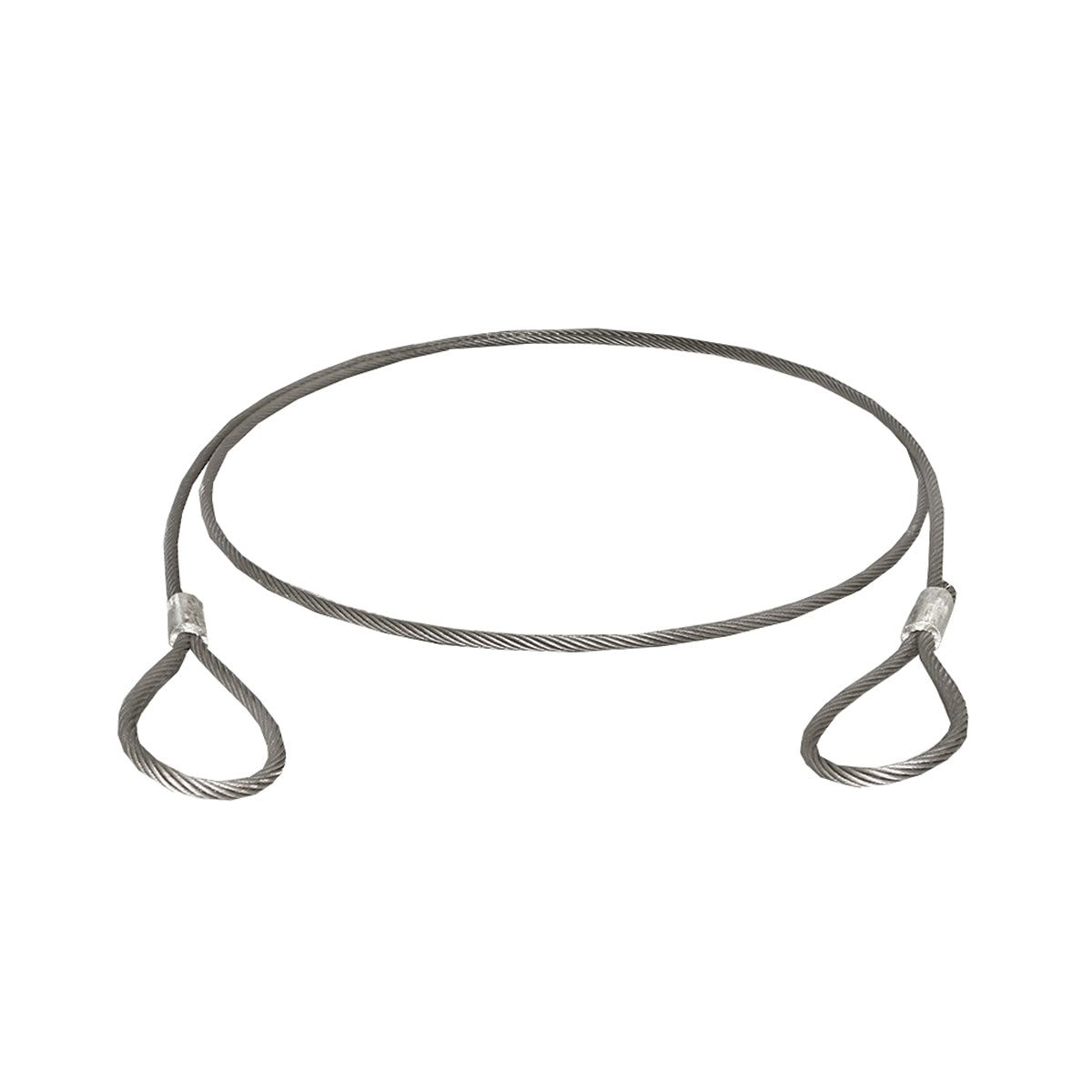 Steel cable/winch rope with a thickness of 16mm and a length of 6m with rings for towing or lifting
