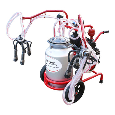 2-station milking machine, 40L aluminum tank with bottle, vacuum reservoir Breckner Germany