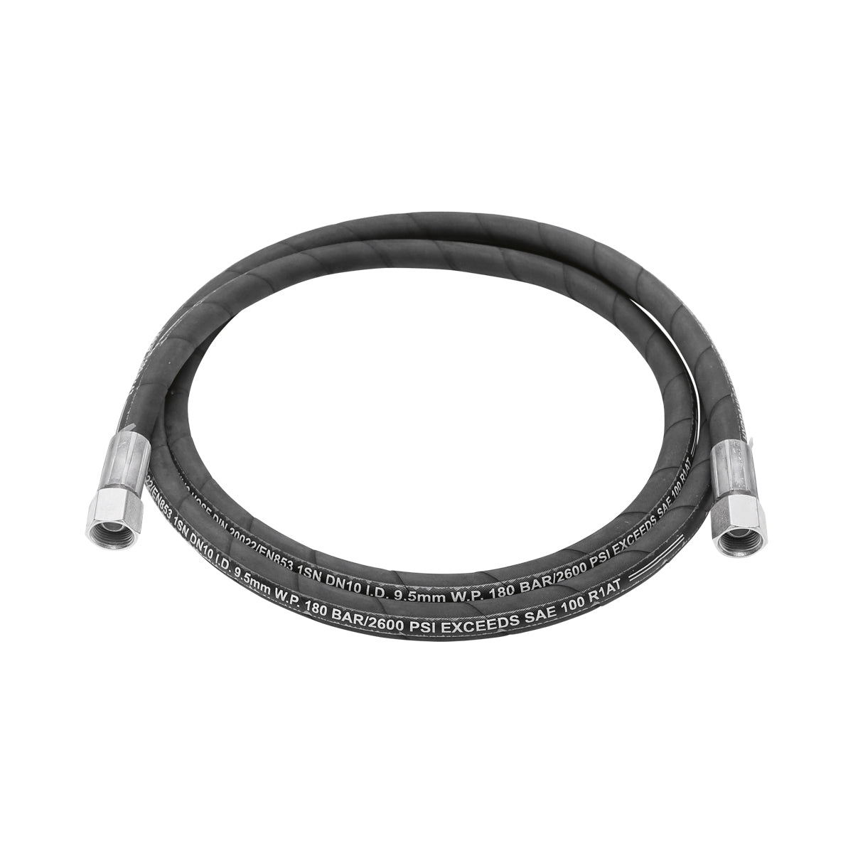 Pressure hose 2SN DN10 certified with hydraulically fixed ends L = 2700 mm (Reduction M20X20)
