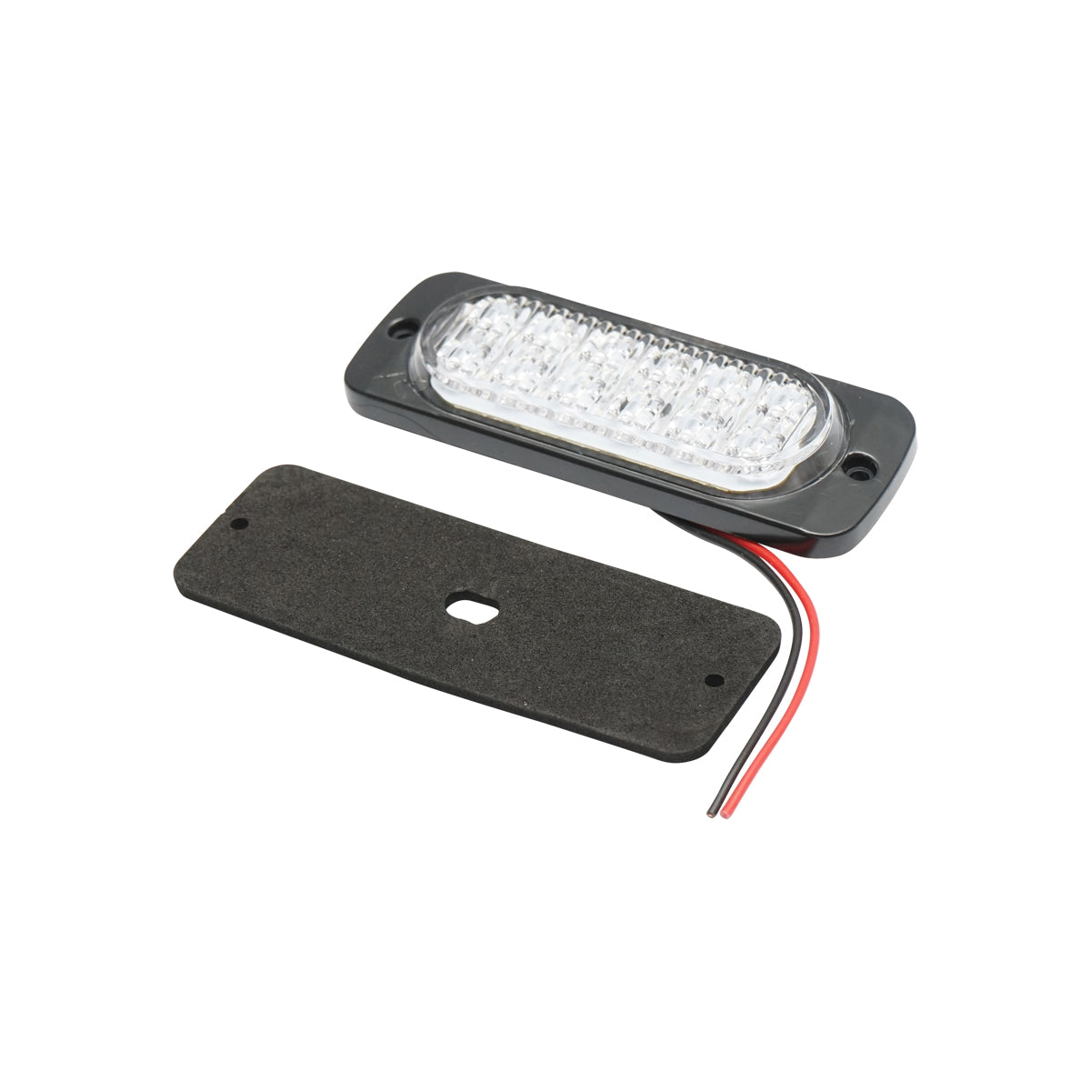 White LED strobe side lamp 115mm 12-24V FR1278W Breckner Germany