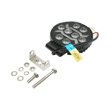 Round LED projector with DRL 9-80V, 17W, white-yellow, aluminum housing IP67 Breckner Germany