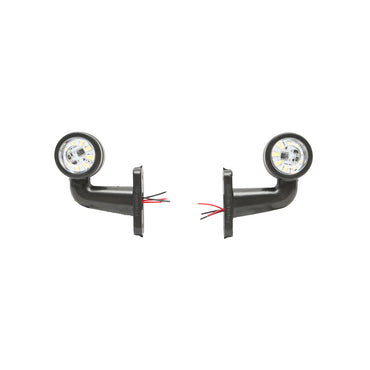 Set of rotating LED white-red warning lamps with arms 12-24V FR1103 Breckner Germany