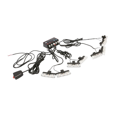 Set of 8 strobe lights with 3 LEDs, yellow light 12V Breckner Germany