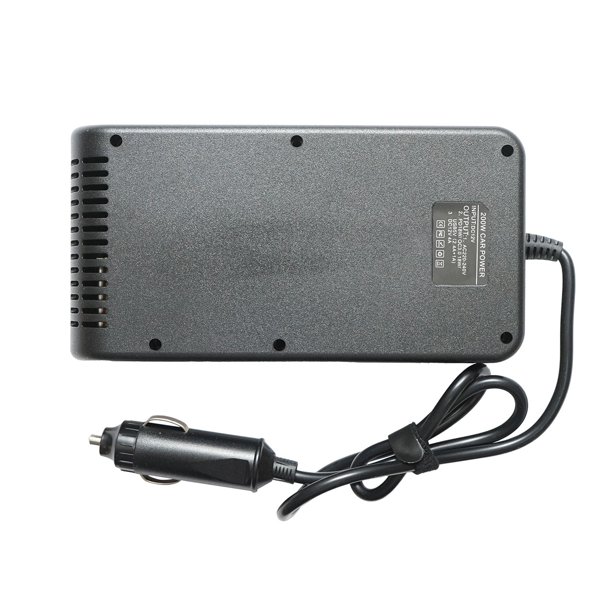 12V-220V 200W inverter, modified sine wave, USB port, USB-C, dual AC output