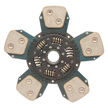 Clutch disc with friction material and spring, 18 grooves for Forest Tractor with Perkins engine