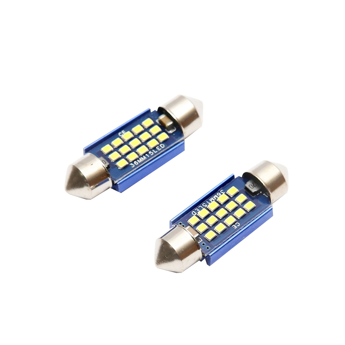 Set of 2 LED SMD SOFIT bulbs 36mm 12V 0.2A cold light Breckner Germany