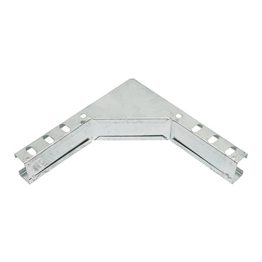 Vertical elbow 90 degrees for a galvanized steel gutter 25x50mm