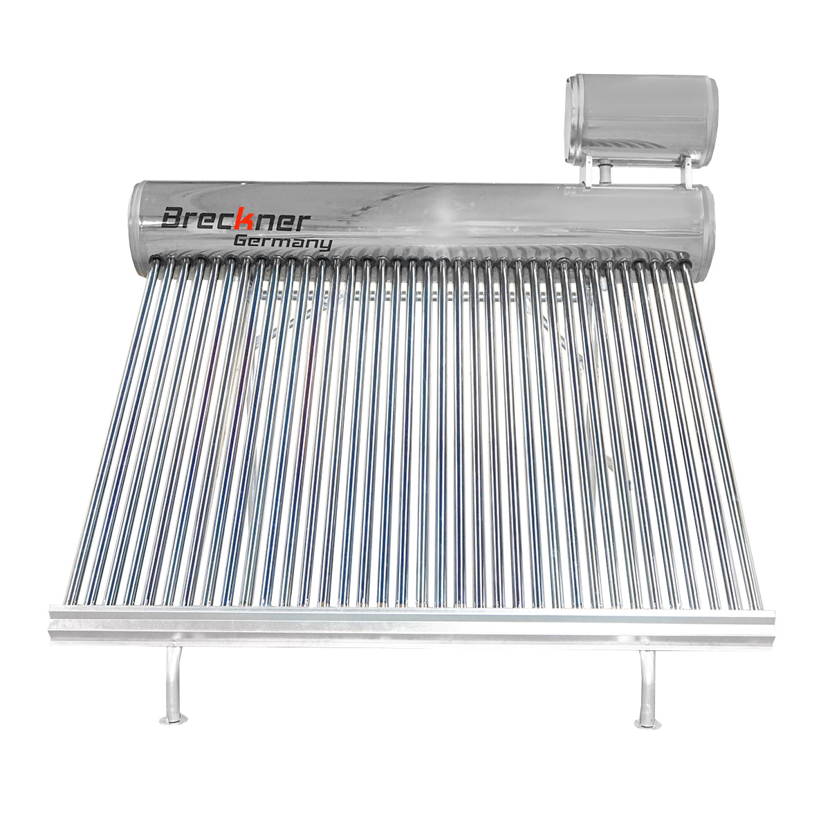 Unpressurized stainless steel solar panel with 36 tubes for hot water, 260L boiler, 2390x2200x1820mm Breckner Germany