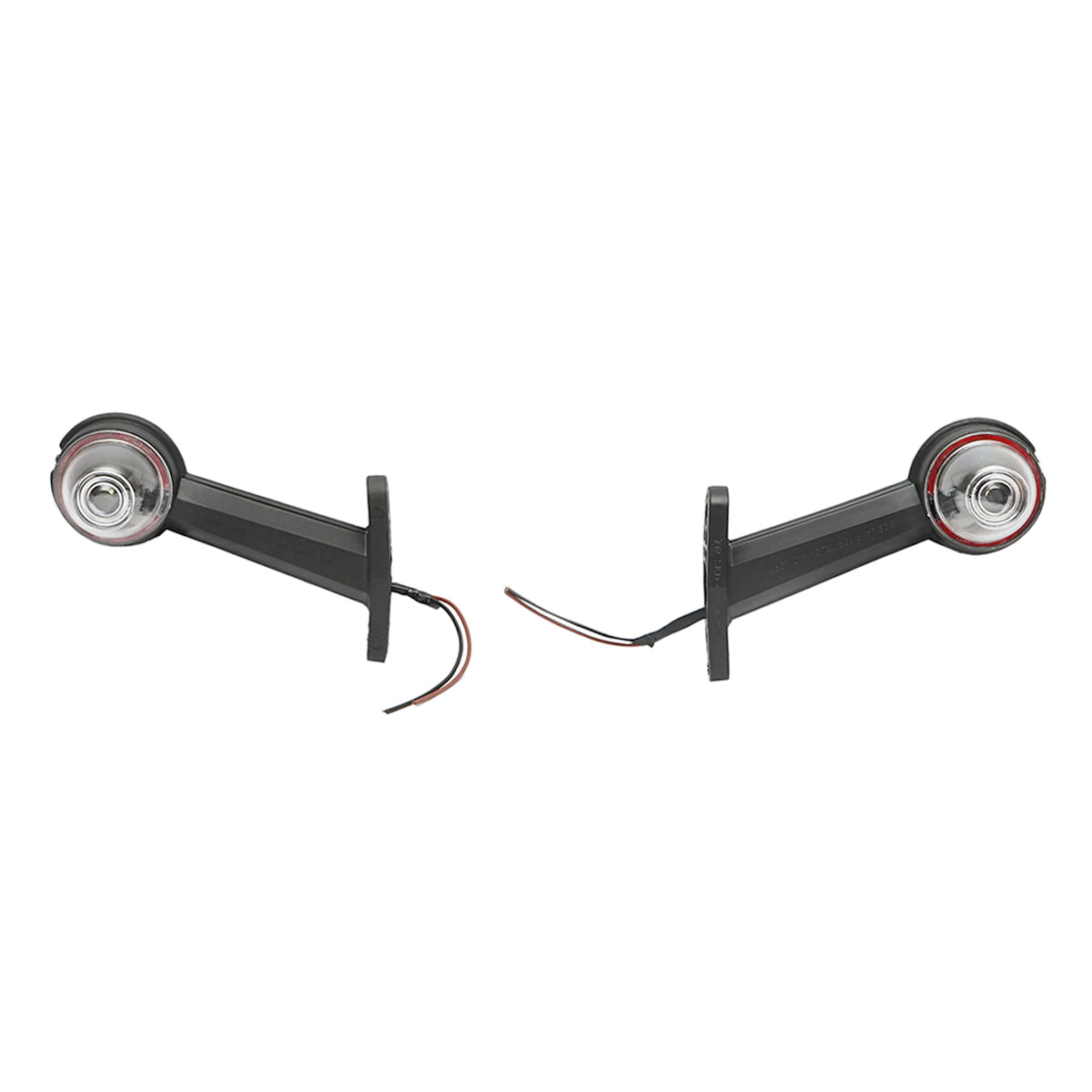 Side marker lights with LED 24V, red-white, hard PVC /set