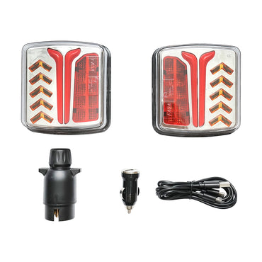 Set of LED trailer lights 12-24V with magnet and wireless control, 3.7V/2000mAh battery IP65 Breckner Germany