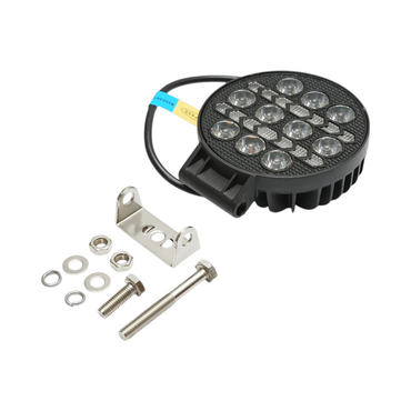 Round LED projector with DRL 9-80V, 36W, white-yellow, aluminum housing IP67 Breckner Germany