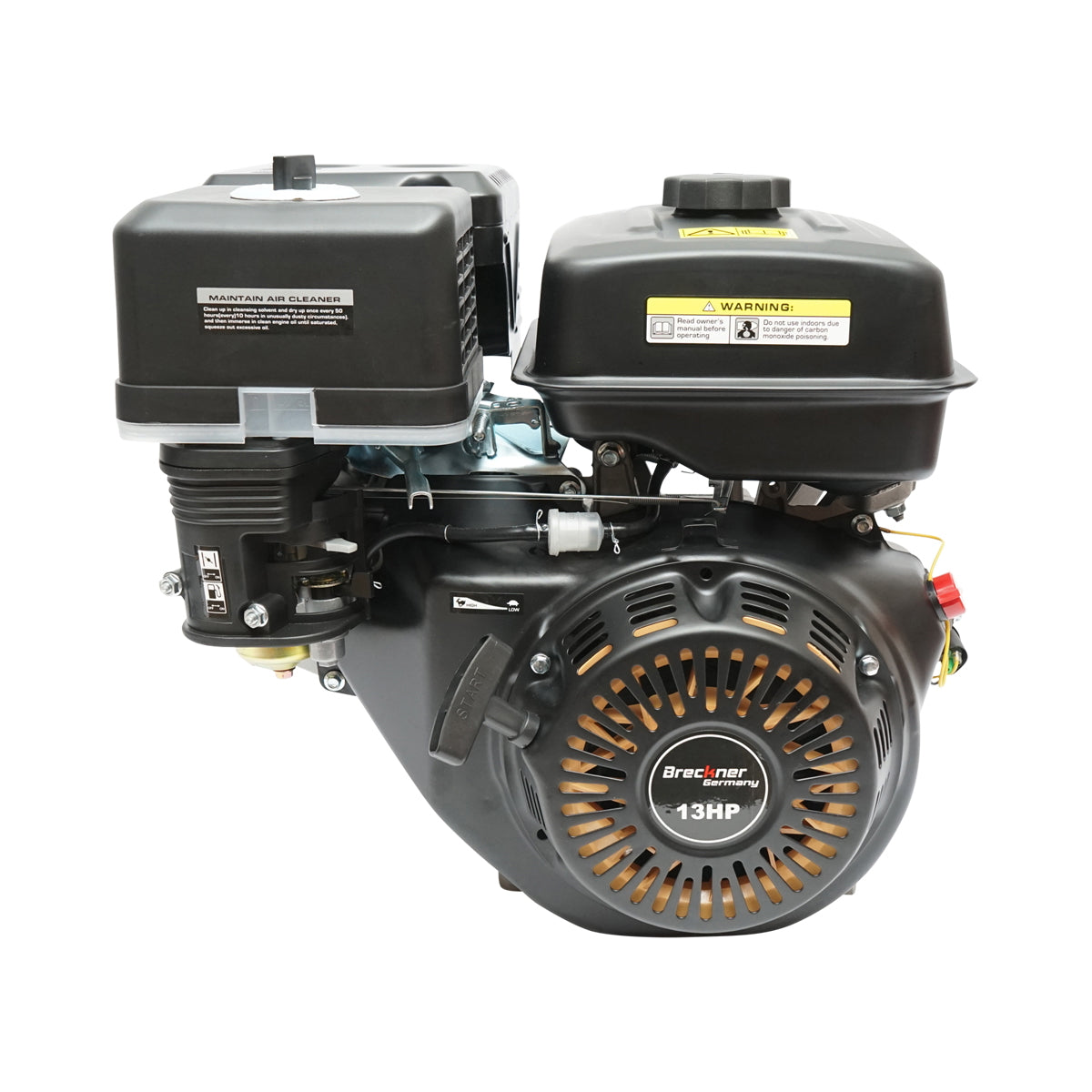 Gasoline engine 13HP, 4-stroke, 25mm pin shaft, pull start Breckner Germany