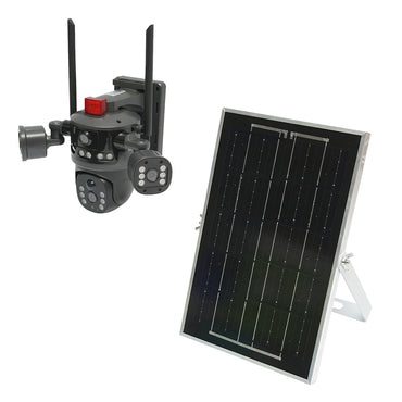 3MP surveillance camera, WIFI 4G rotating with a 5W solar panel, PTZ, 1080P, motion sensor, night vision, V380 Pro app