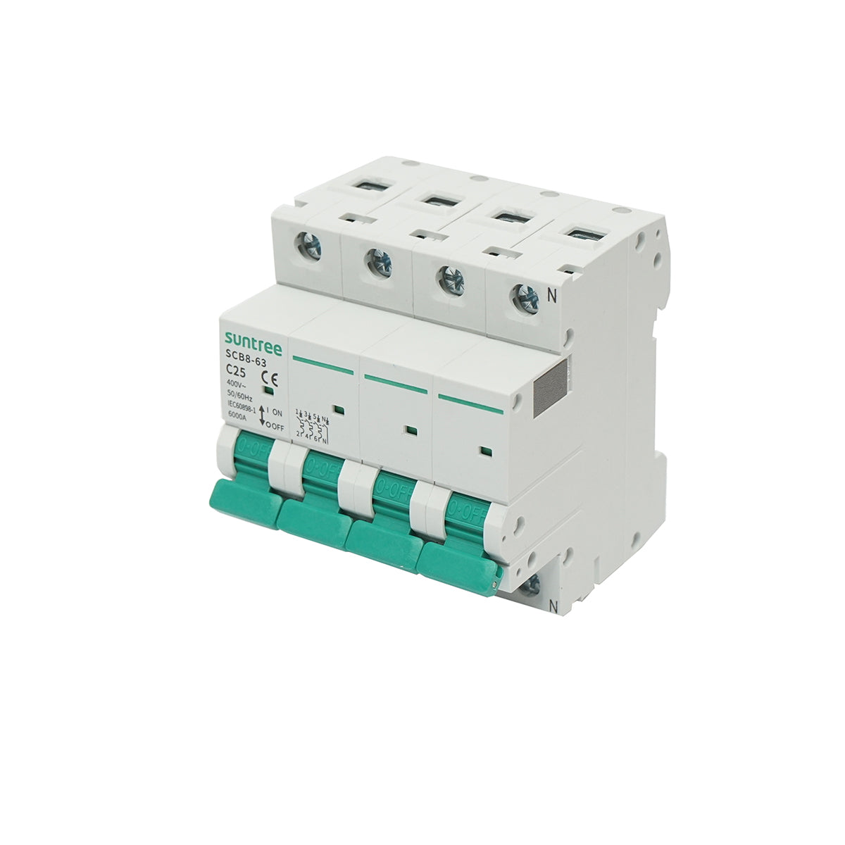 Automatic circuit breaker 3P+N, 25A 400VAC Suntree