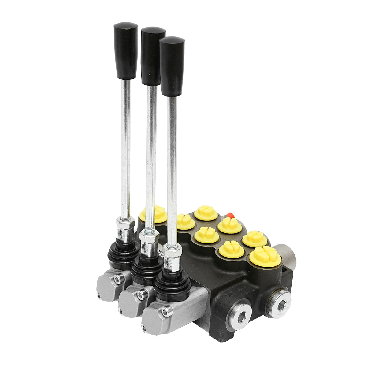 Hydraulic distributor with 3 levers, flow rate 40L/min with included lever and reduction -15 /+80 Breckner Germany