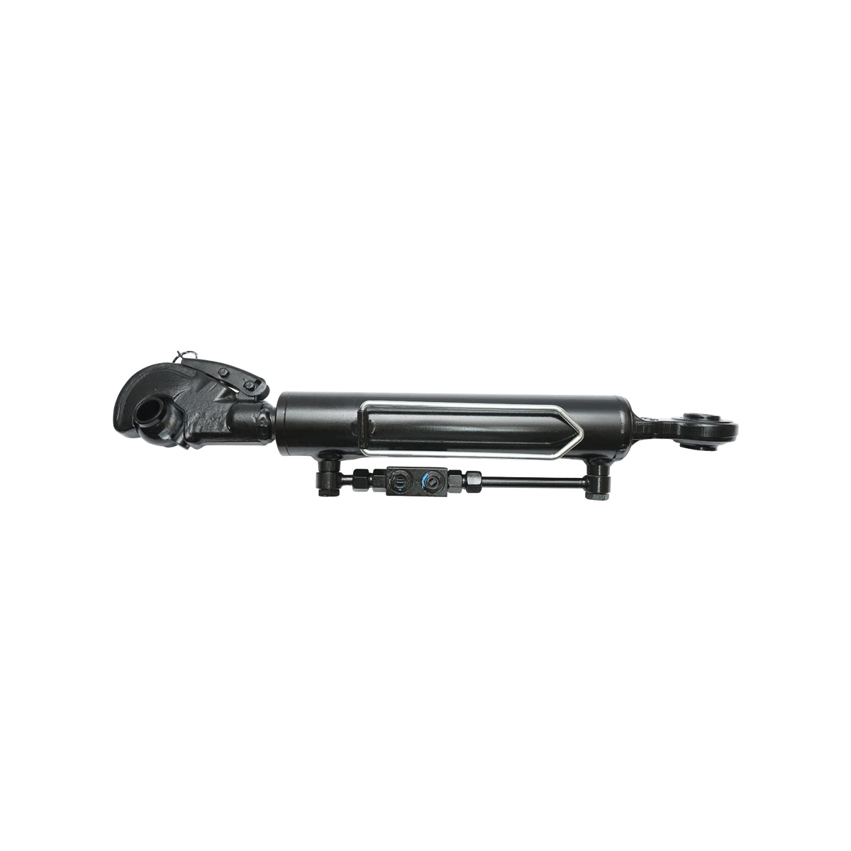 Hydraulic central drawbar with quick coupling, category 2-2, quick coupling, 585mm closed, stroke 245mm