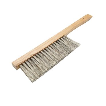 Triple row bee brush made of horsetail with a wooden handle