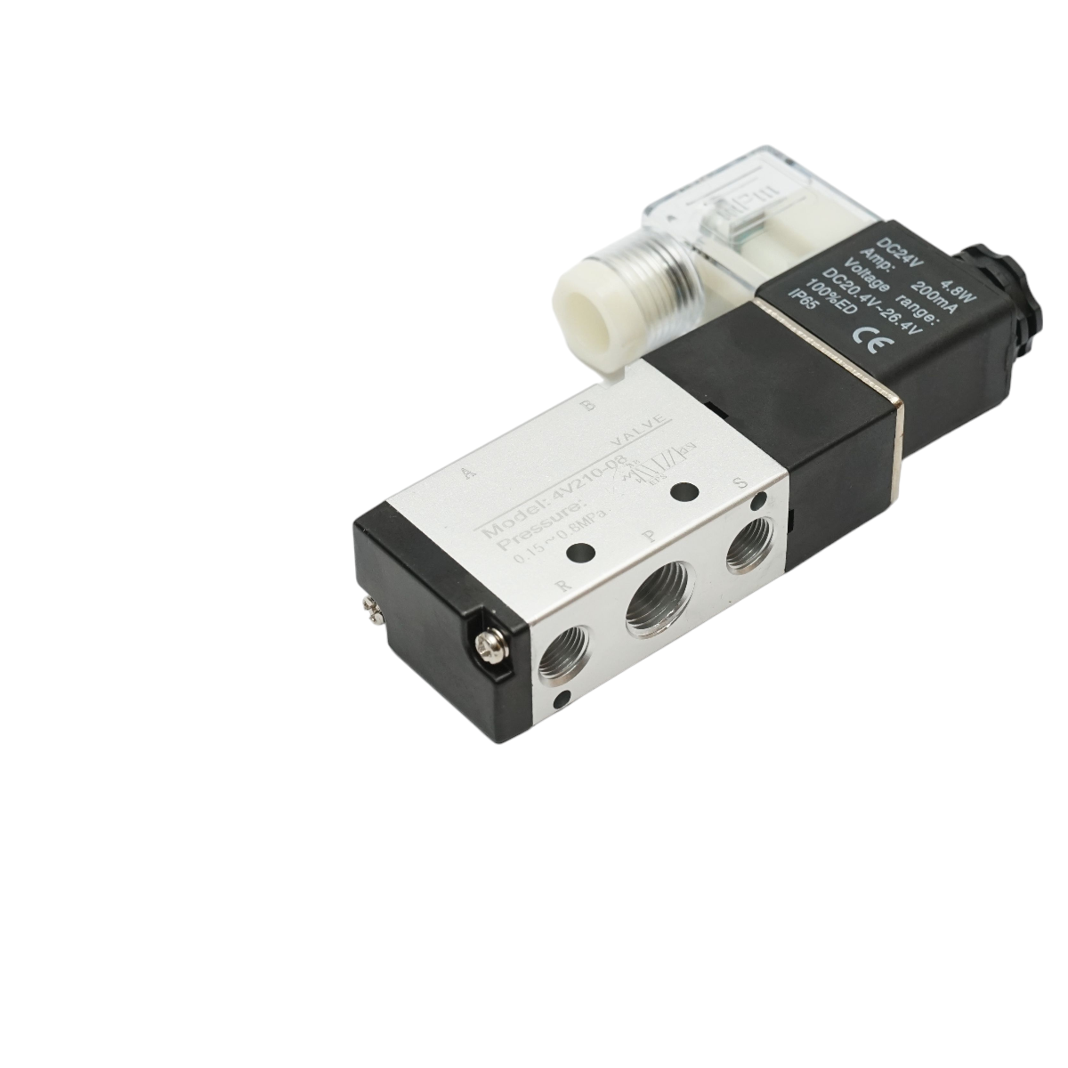 Pneumatic solenoid valve 2 circuits 1/4, DC24V IP65