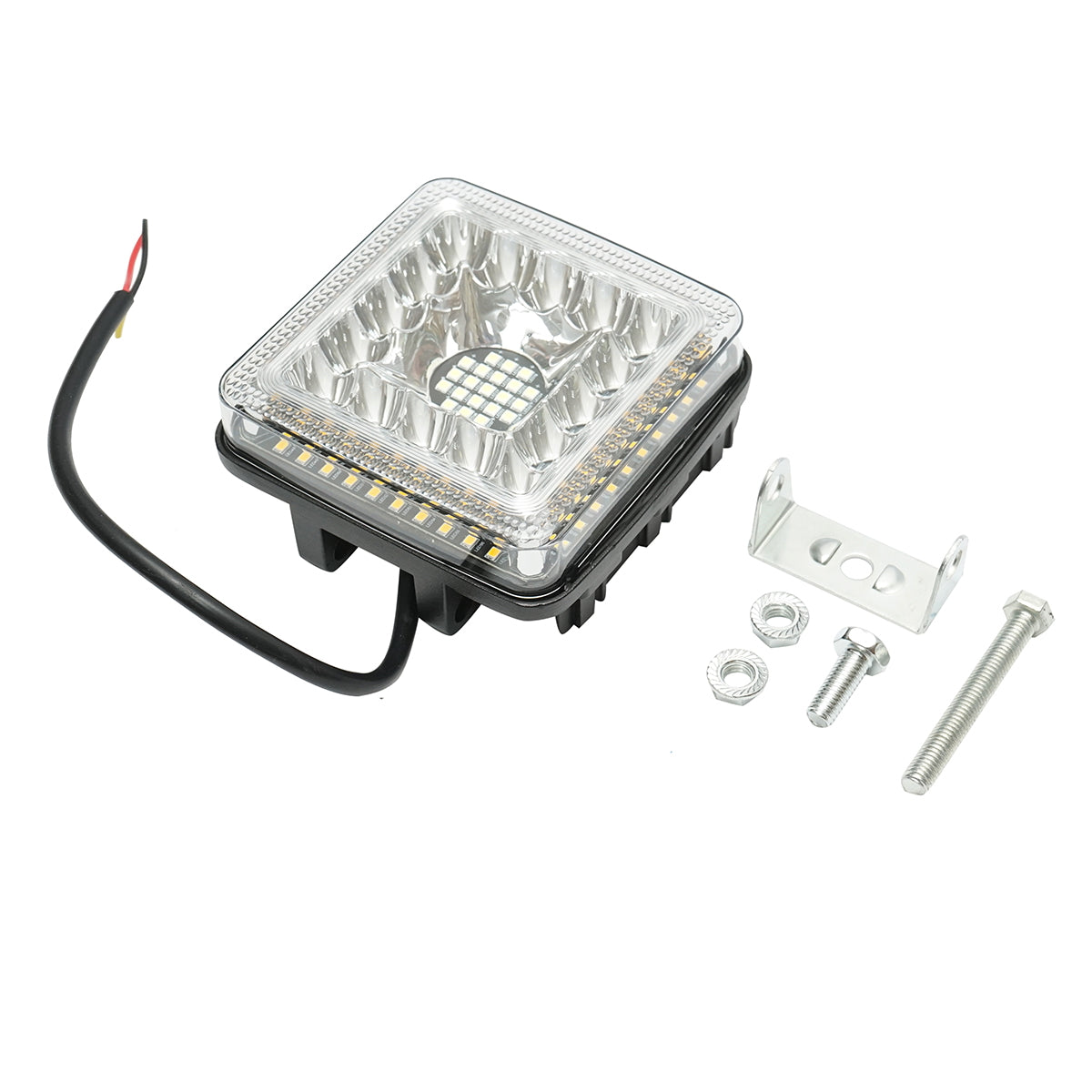 LED lamp 9-36V, 40W, white-yellow color, aluminum housing 110x107x50mm