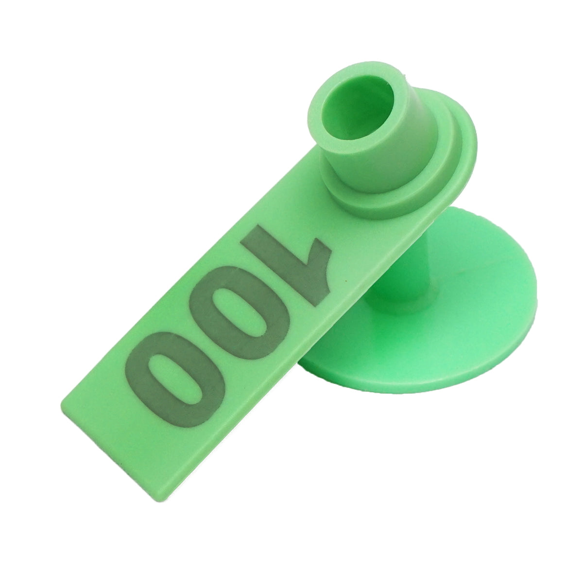 Set of 100 numbered green tags 001-100 for goats, sheep Breckner Germany