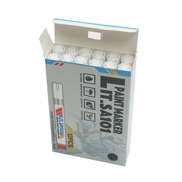 Black oil-based paint markers, waterproof, quick-drying, 12 pieces