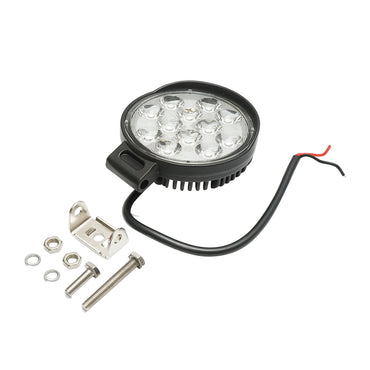 Round LED spotlight projector 12-60V, 36W, aluminum housing 115x115x45mm