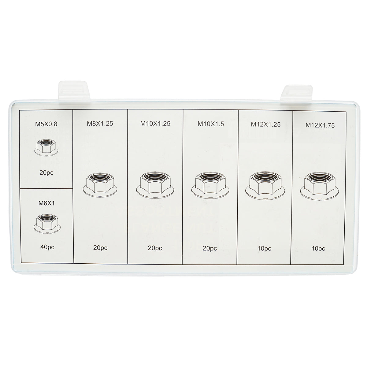 140-piece nut set with self-locking flange Breckner Germany